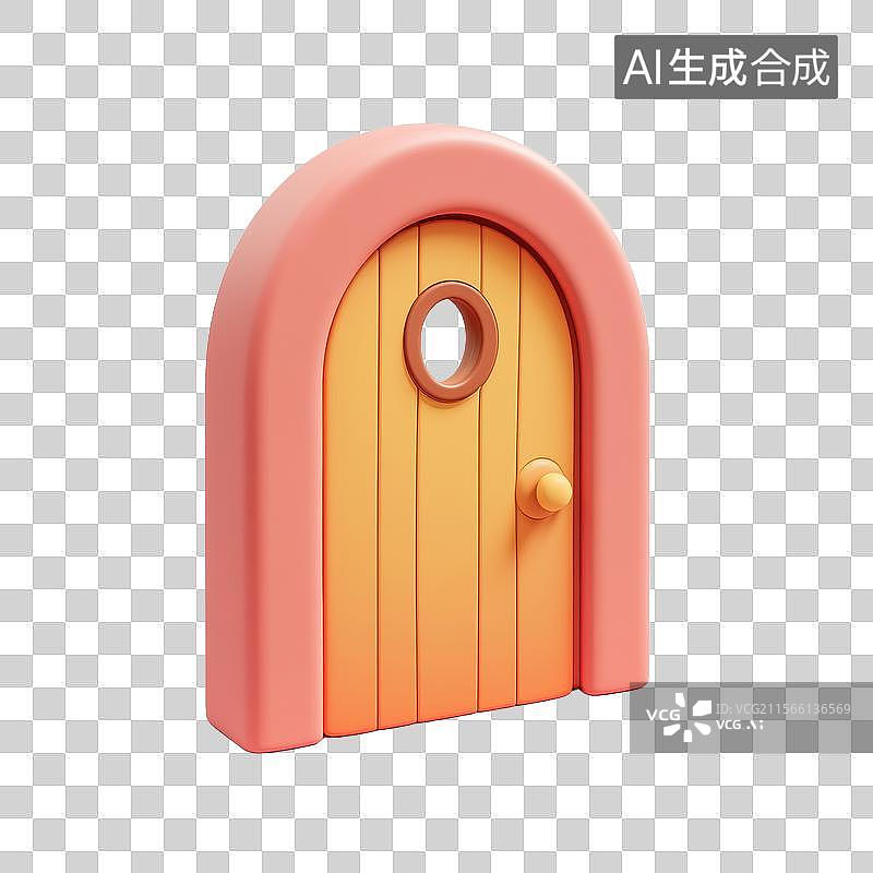 【AI数字艺术】3D卡通立体门通道入口元素图片素材