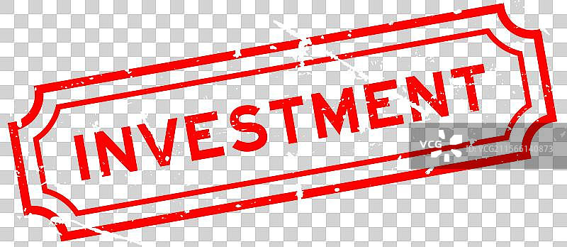 红色投资字样的磨损橡胶印章图片素材