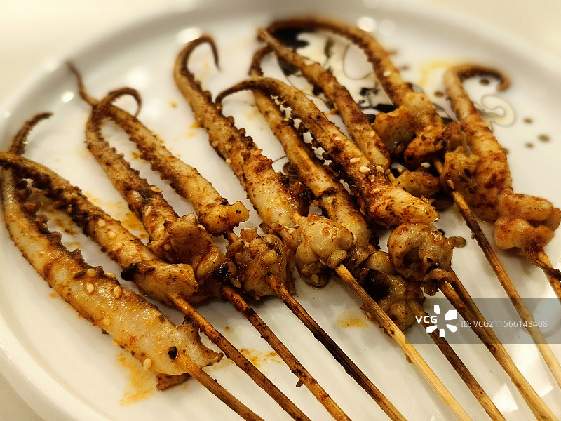 烤鱿鱼须图片素材