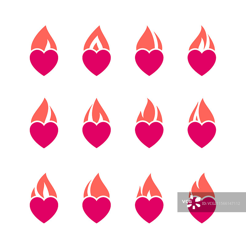 火焰图标集 热心符号图片素材
