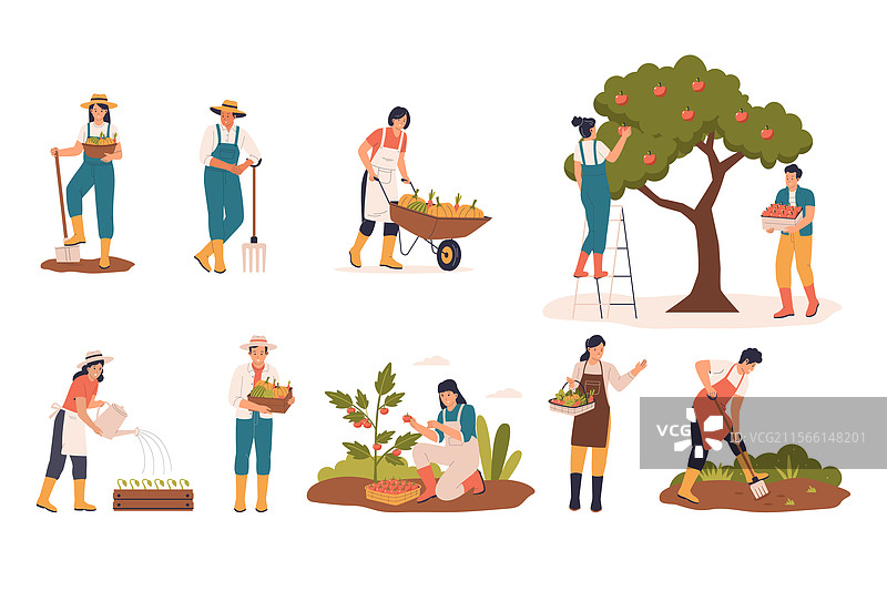 农业工人概念集图片素材