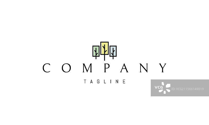 带有三棵树抽象图像的标志图片素材