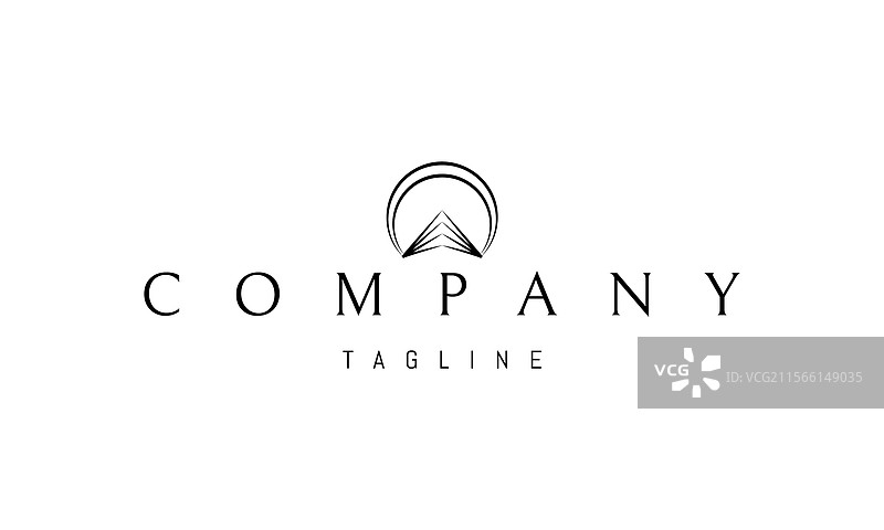 带有抽象山脉图像的标志图片素材