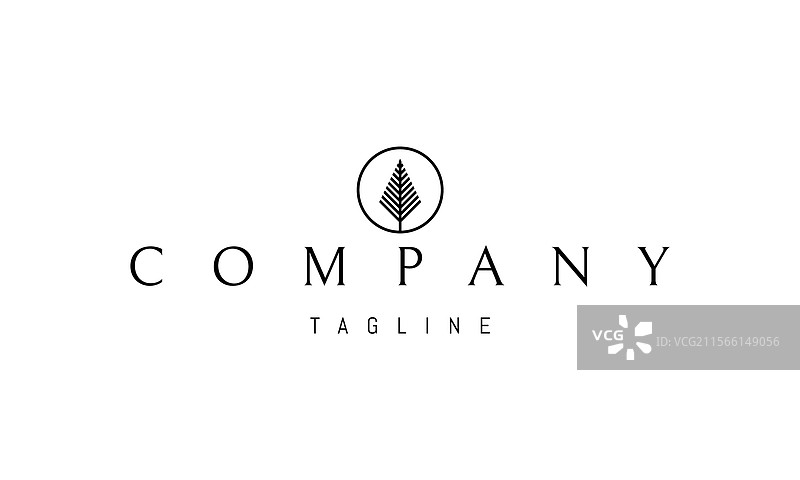 带有抽象松树形象的标志图片素材