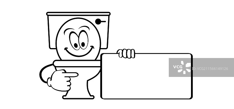 卡通厕所吉祥物卫生间或浴室图片素材