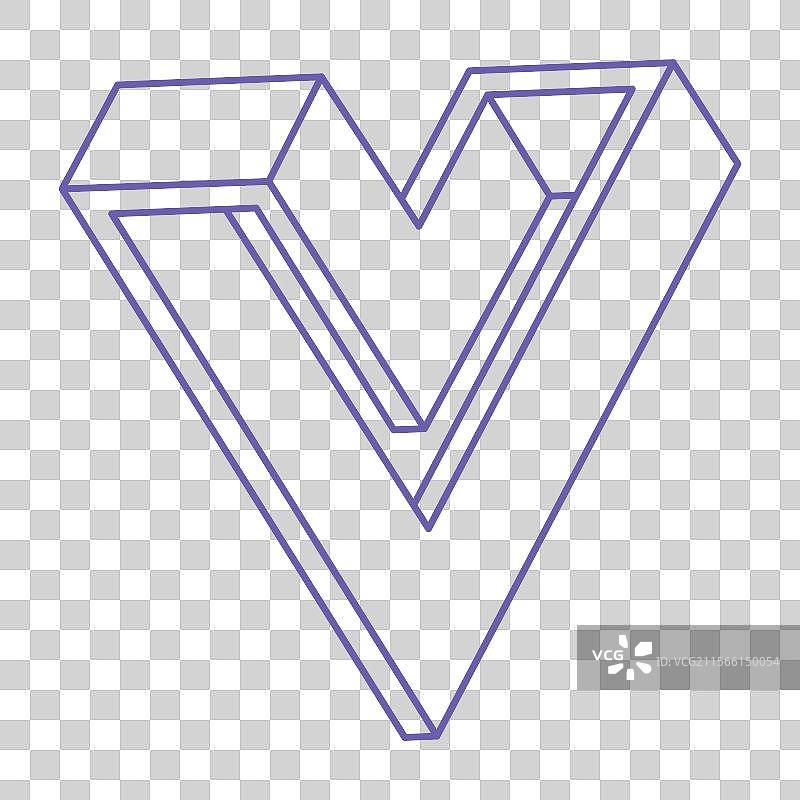 不可能形状的视觉错觉标志图片素材