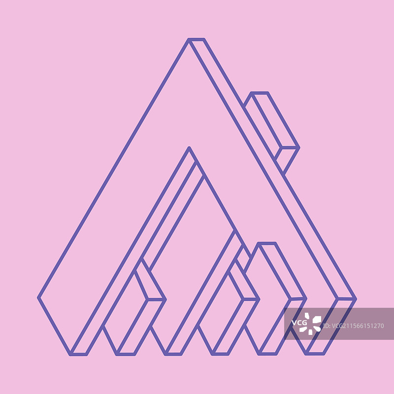 不可能形状的光学错觉图案标志图片素材