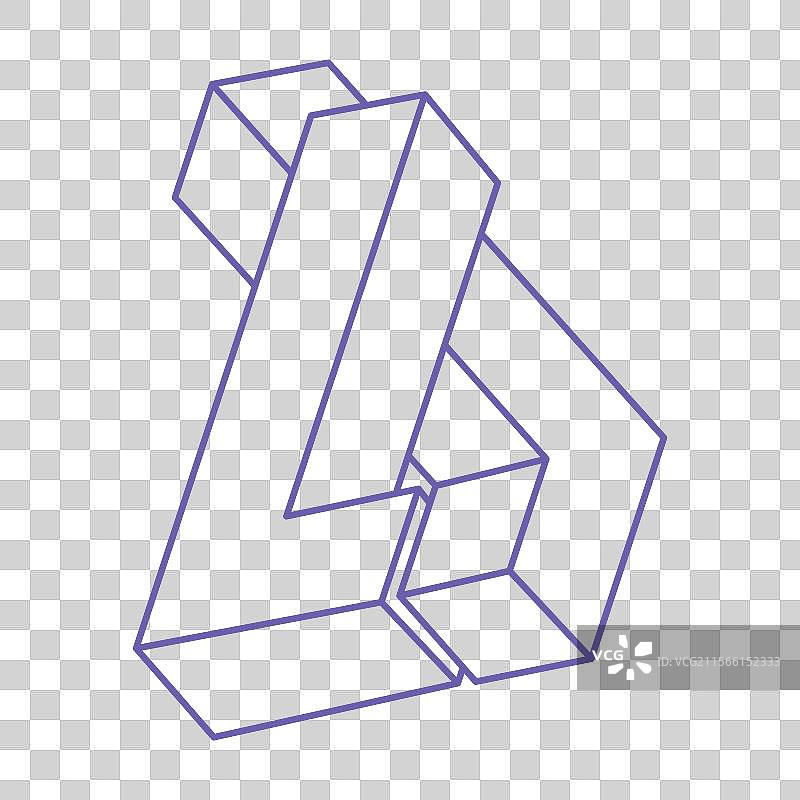 不可能形状的视觉错觉标志图片素材