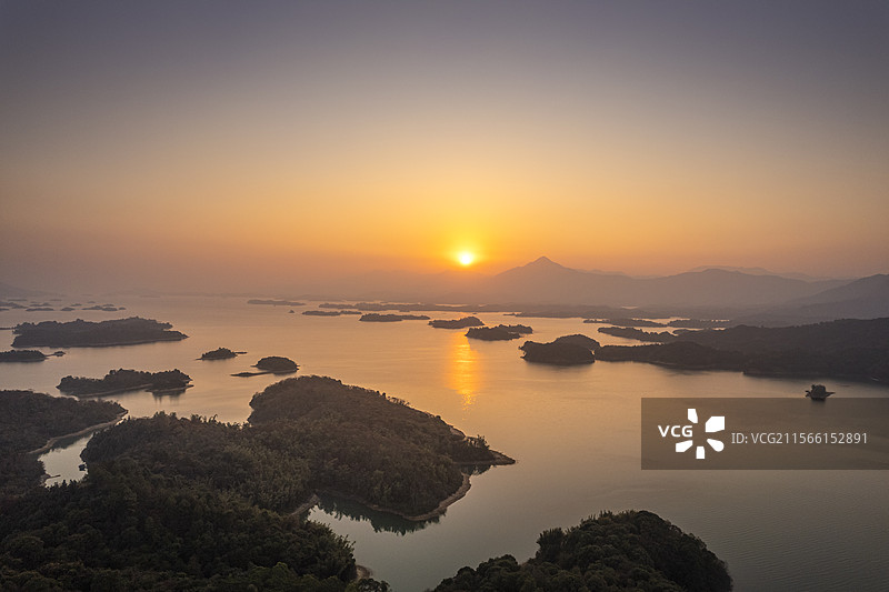 广东河源万绿湖航拍风光图片素材