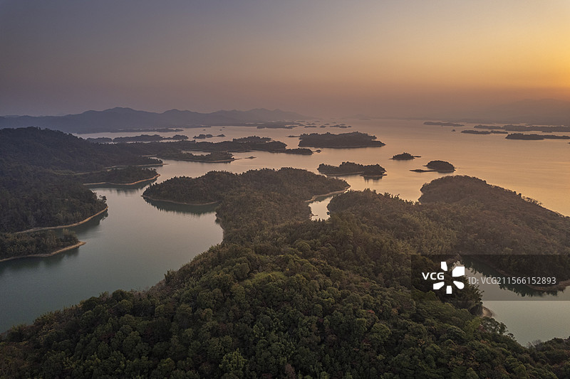 广东河源万绿湖航拍风光图片素材