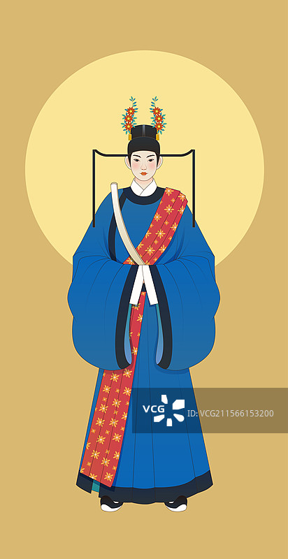 状元服进士服国潮矢量插画图片素材