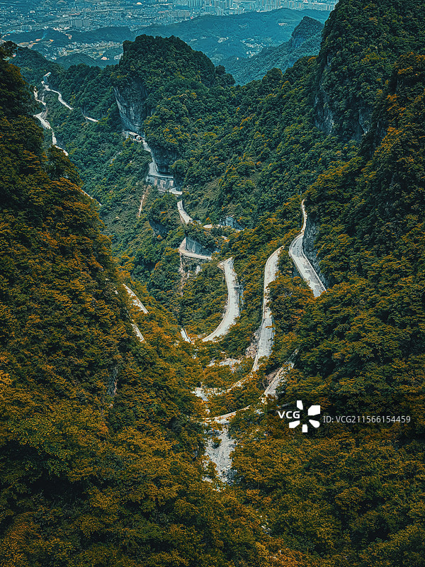 张家界天门山公路图片素材