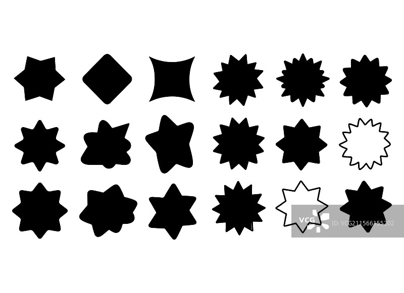 星形徽章贴纸，星爆形状，特价销售图片素材