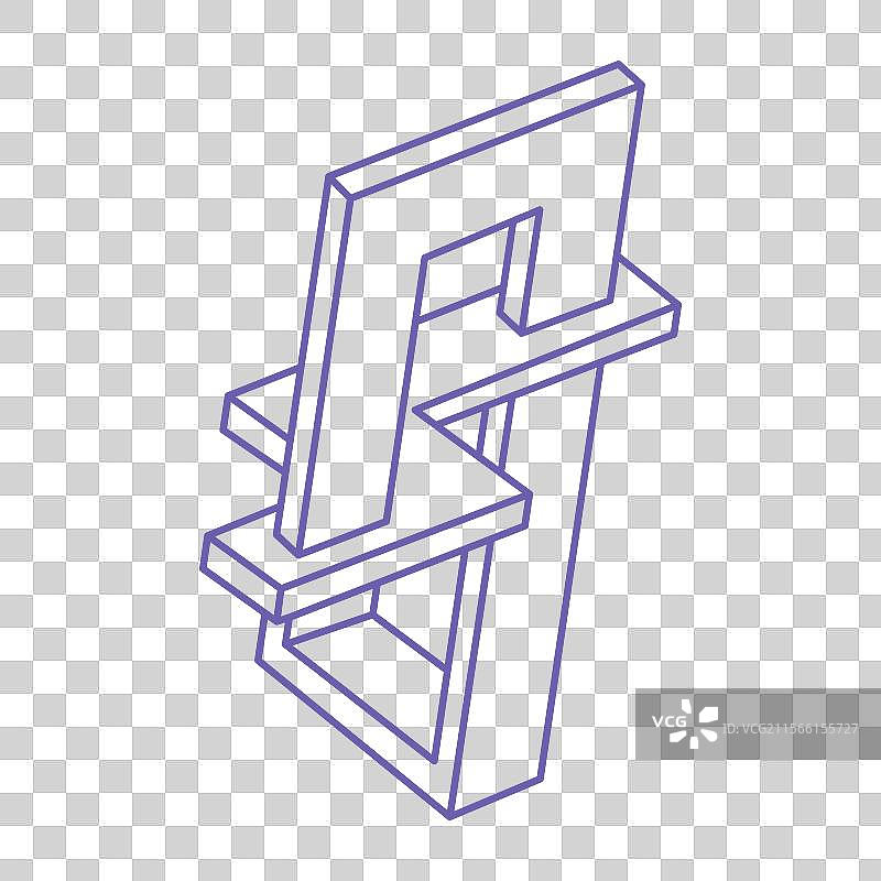 不可能的光学错觉形状标志图片素材