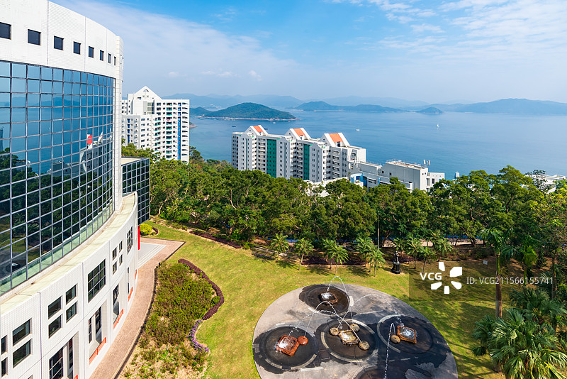 香港科技大学校园和清水湾海景自然风光图片素材