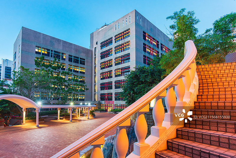 香港大学校园夜景图片素材