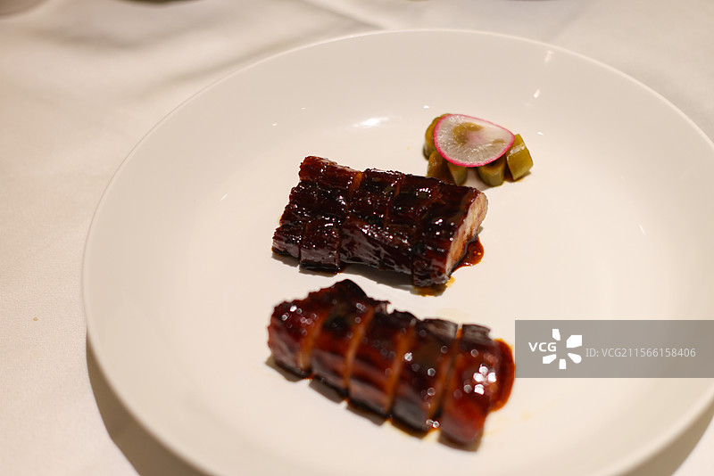 广东名菜叉烧肉黑叉烧图片素材