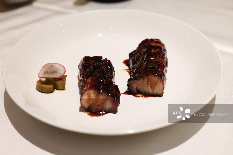 广东名菜叉烧肉黑叉烧图片素材