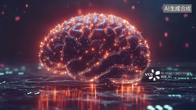 【AI数字艺术】ai大脑、数字大脑、发光大脑、生成式人工智能图片素材
