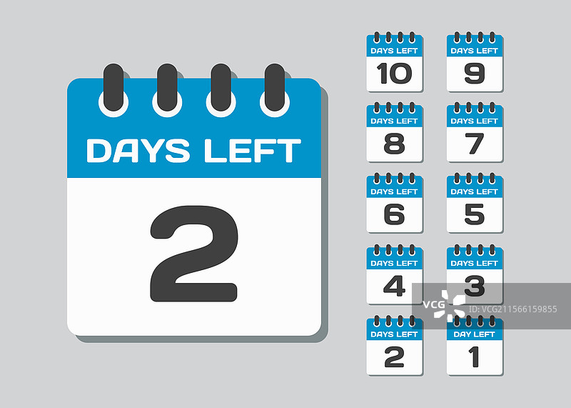 倒计时日历图标 - 剩余2天图片素材