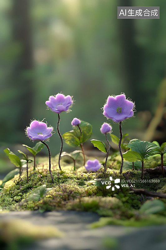 【AI数字艺术】可爱清新羊毛毡毛绒节气季节户外自然风景微缩景观图片素材