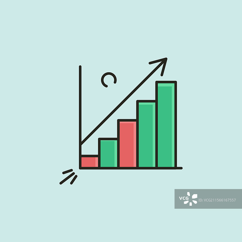 彩色轮廓堆叠硬币图标标志设计图片素材