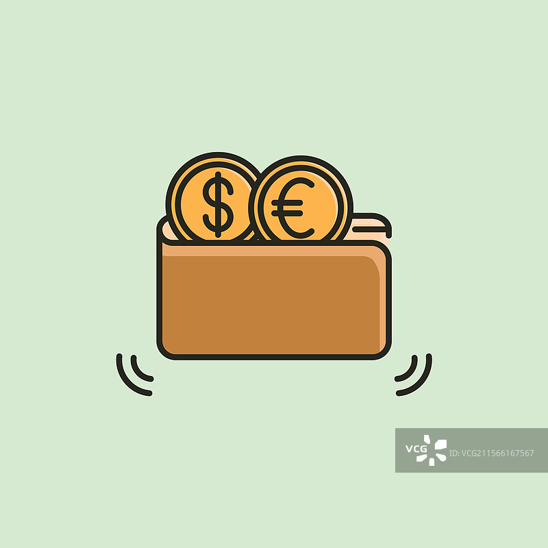 彩色轮廓堆叠硬币图标logo设计图片素材