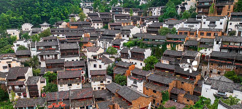 航拍婺源篁岭乡村秋色图片素材