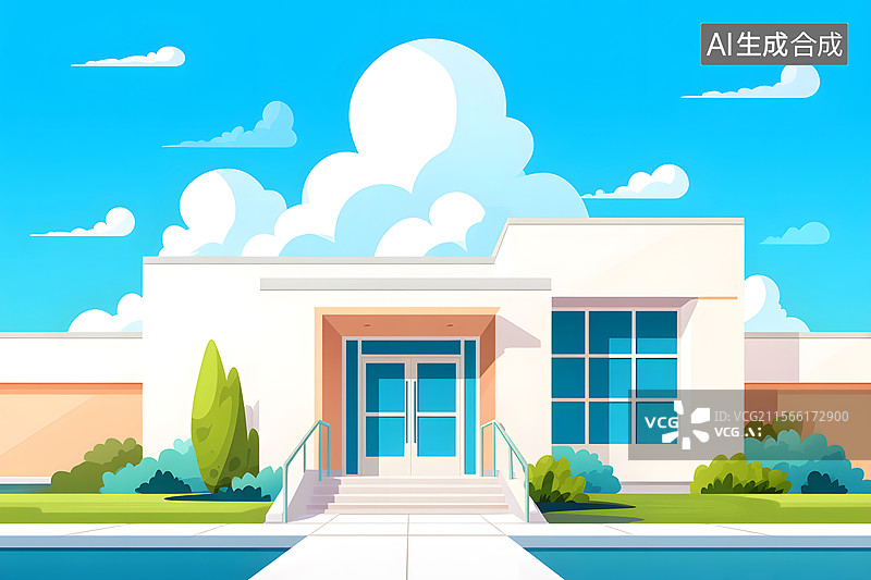 【AI数字艺术】美丽的校园建筑图片素材
