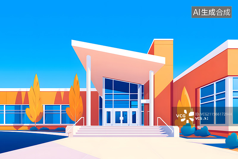 【AI数字艺术】美丽的校园建筑图片素材
