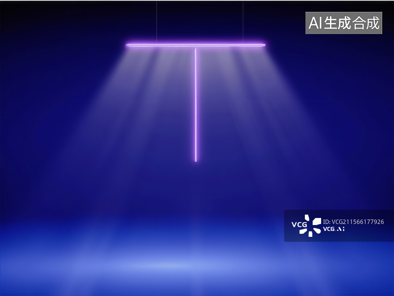 【AI数字艺术】蓝色灯光舞台图片素材