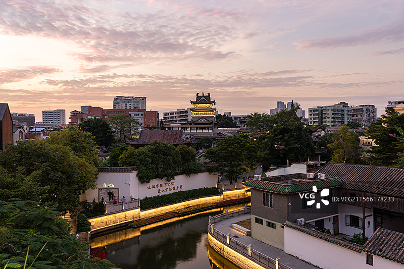 中国广州永庆坊和粤剧艺术博物馆建筑风光图片素材