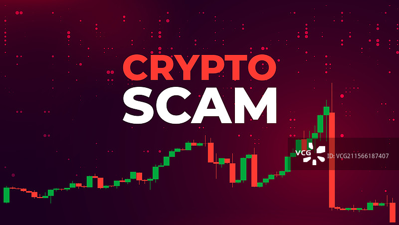 加密市场诈骗警告金融欺诈图片素材