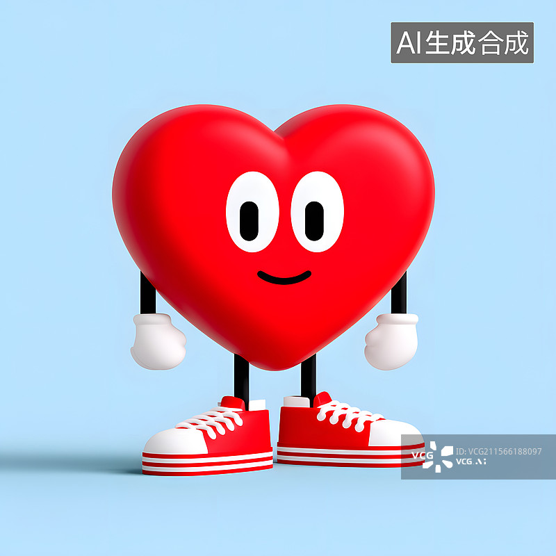 【AI数字艺术】红心IP潮玩角色设计图图片素材
