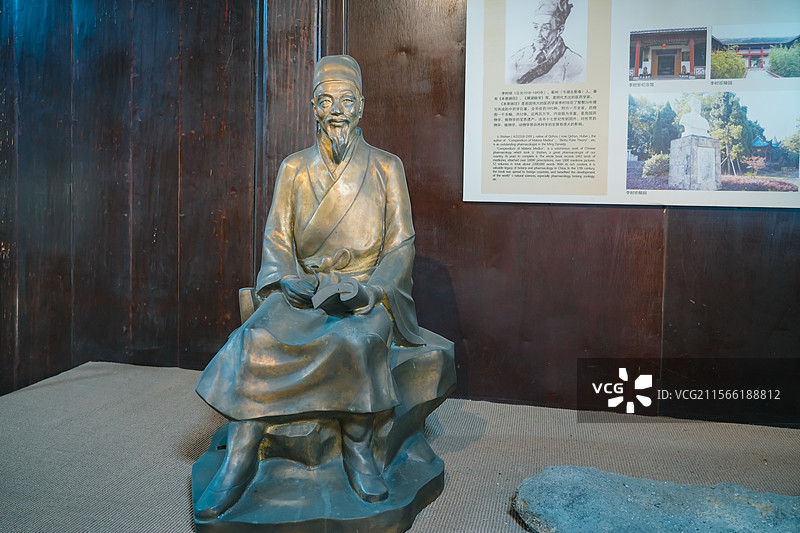 李时珍 浙江省杭州市胡庆余堂中药博物馆雕像图片素材