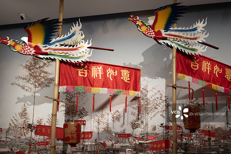 灯杆彩凤习俗图片素材