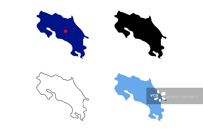 哥斯达黎加国家轮廓图片素材