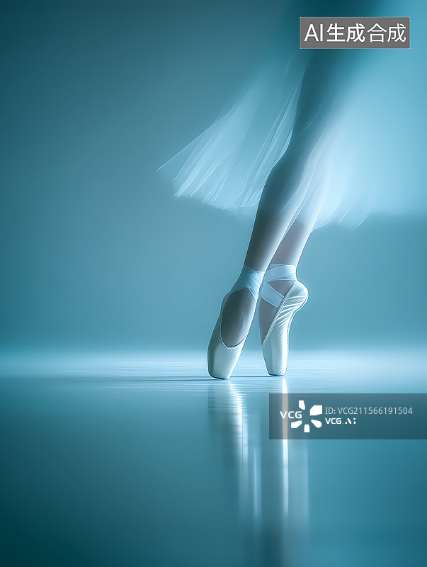 【AI数字艺术】芭蕾舞演员的腿部特写图片素材