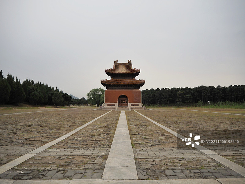 清东陵-景陵（康熙皇帝的陵寝）小碑楼 也称神道碑亭 重檐歇山顶 唐山遵化市图片素材