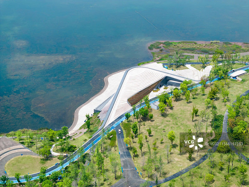 城市公园景观航拍图片素材