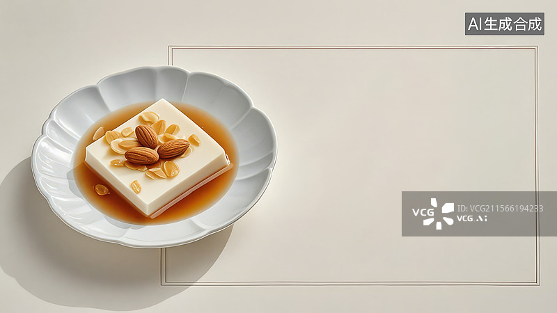 【AI数字艺术】杏仁豆腐配糖浆图片素材