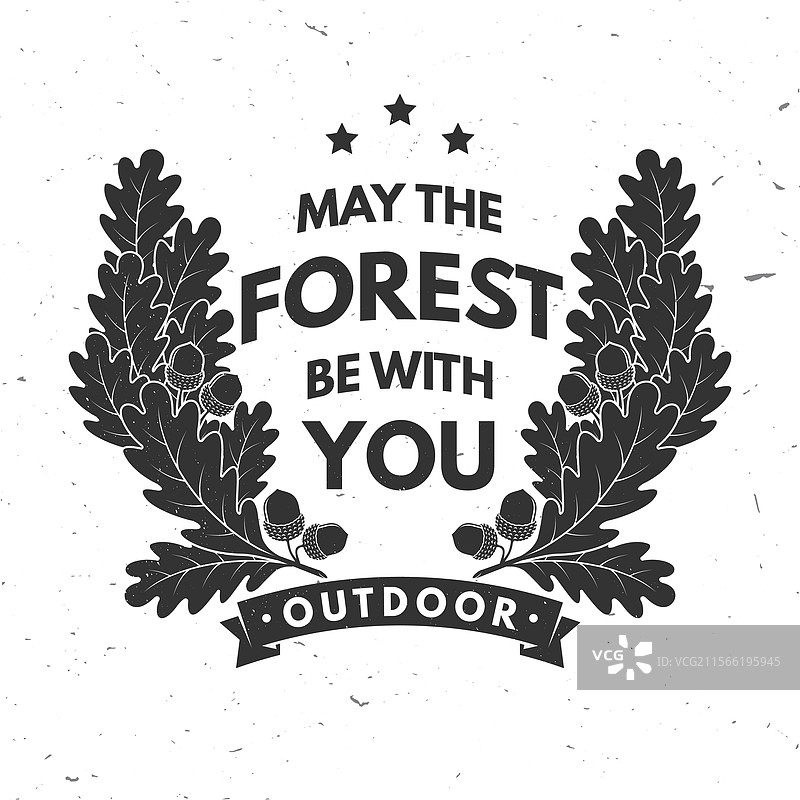 愿森林与你同在的徽章设计图片素材