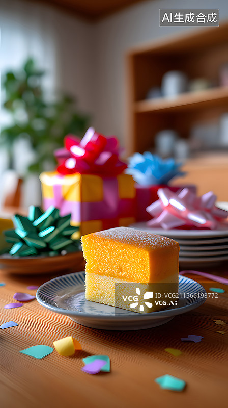 【AI数字艺术】生日派对甜点的三维场景设计图片素材