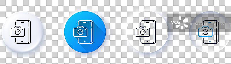 手机照片线条图标智能手机或手机图片素材