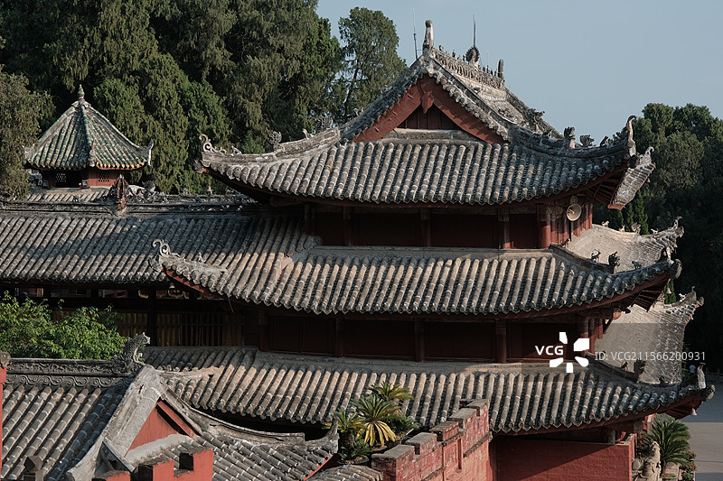 四川绵阳梓潼七曲山大庙，传统建筑图片素材