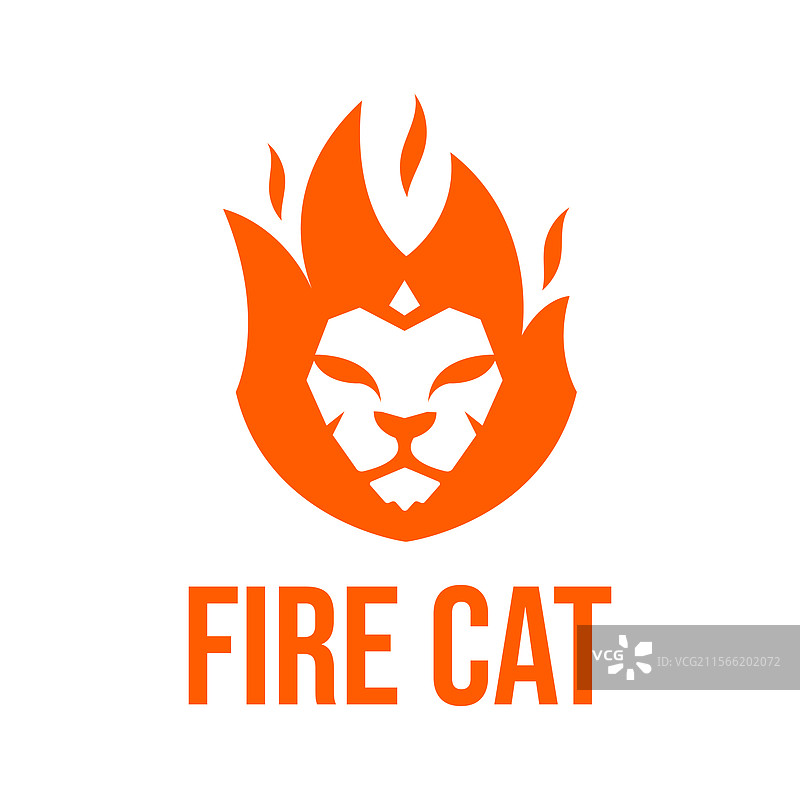 火猫扁平极简风格标志设计图片素材