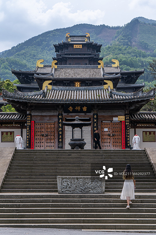 四川德阳绵竹市汉旺镇白云山吉祥寺图片素材