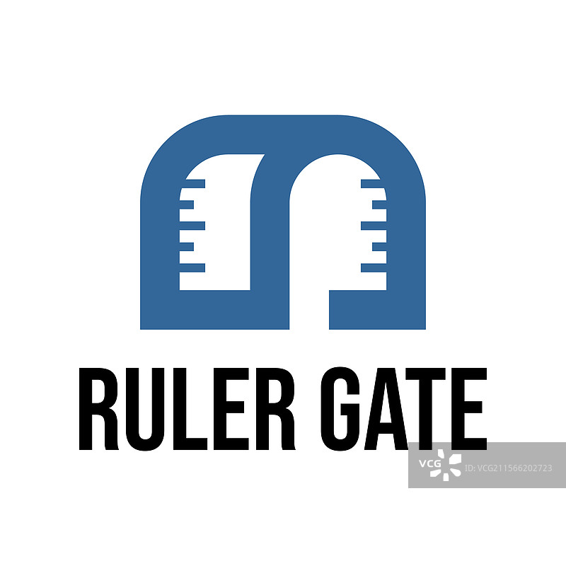 尺子门扁平极简风格logo设计图片素材