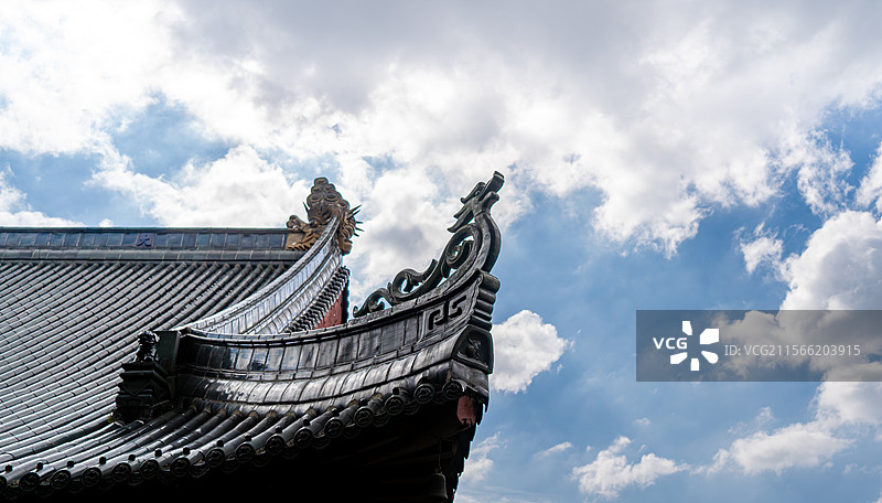 天台国清寺的飞檐图片素材