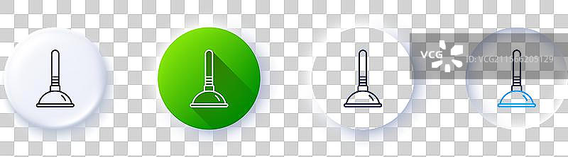 清洁活塞图标，疏通管道清洁工具线条图片素材